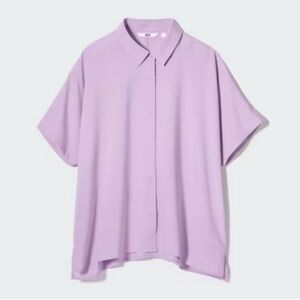 NWOT Uniqlo Lavender Button Down Tee Shirt